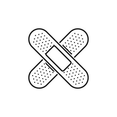 Adhesive plaster line icon. Vector EPS.