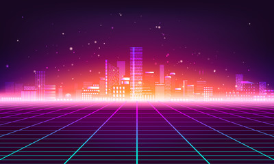 Retro futuristic background