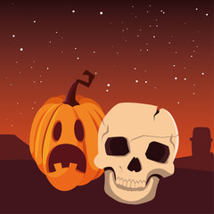 pumpkin happy halloween celebration design