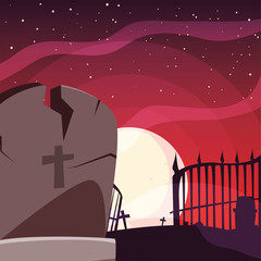 Naklejka premium gravestone happy halloween celebration design