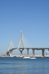 Constitution Bridge, called La Pepa, on the coast of the capital city of Cádiz. Andalusia. Spain. Europe. August 12, 2019