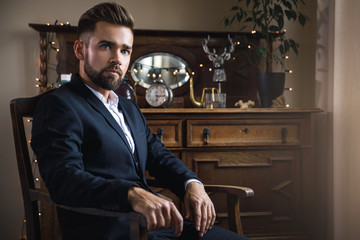 Portrait of handsome bearded man