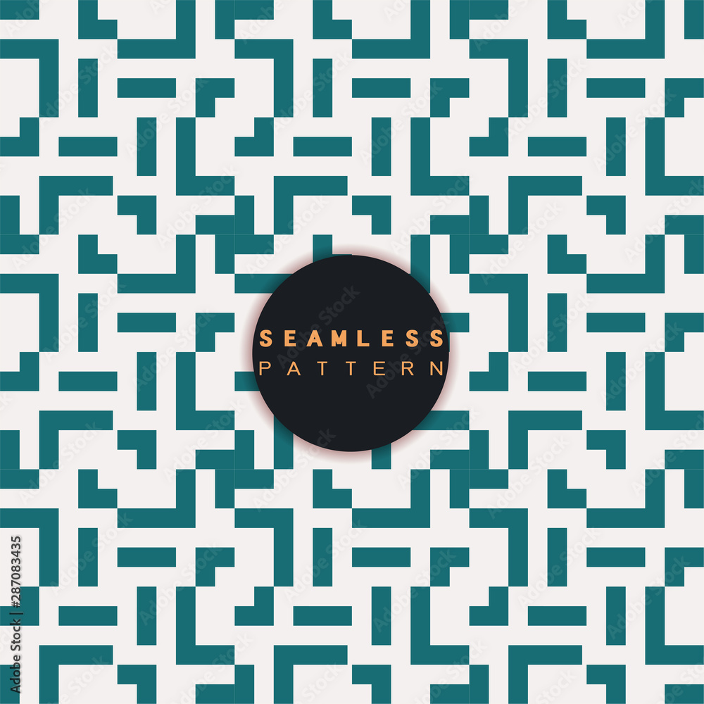Poster vector seamless pattern. repeating geometric tiles with abstract pixel line . modern stylish texture