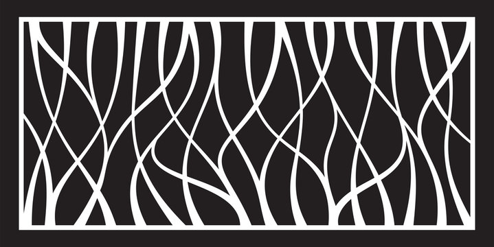 Laser cutting template for decorative panel. Abstract pattern. Vector illustration.