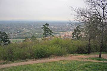View of Foggy Hot Springs from Hot Springs Mountain Tower, Arkansas