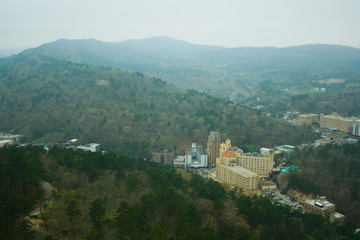 View of Foggy Hot Springs from Hot Springs Mountain Tower, Arkansas