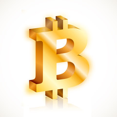 Golden bitcoin symbol