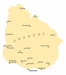 Naklejka premium Map of Uruguay