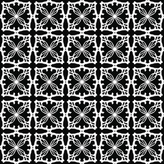 Seamless oriental pattern with Arabic ornaments.  White lines on a black background.