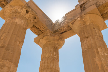 Old temple of ancient greek temple in Selinunte, Sicily
