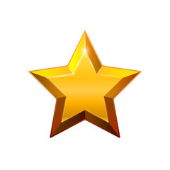 Golden star isolated