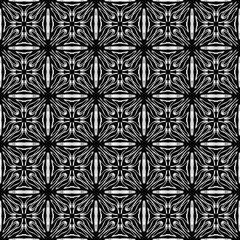 Seamless oriental pattern with Arabic ornaments.  White lines on a black background.