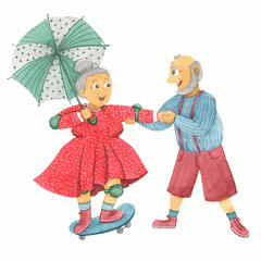 Happy elderly people