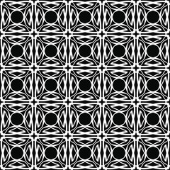 Seamless oriental pattern with Arabic ornaments.  White lines on a black background.
