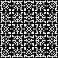 Fototapeta premium Seamless oriental pattern with Arabic ornaments. White lines on a black background.