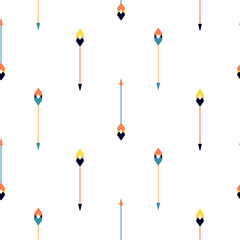 Seamless pattern with arrows minimalistic tribal style vector.