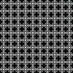 Seamless oriental pattern with Arabic ornaments.  White lines on a black background.