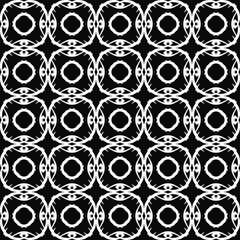 Seamless oriental pattern with Arabic ornaments.  White lines on a black background.