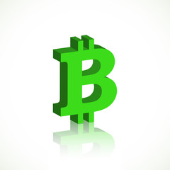 Obraz premium Green bitcoin symbol