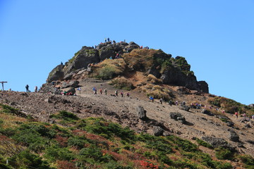 Fototapeta na wymiar みちのくの秋　安達太良山の紅葉　山頂