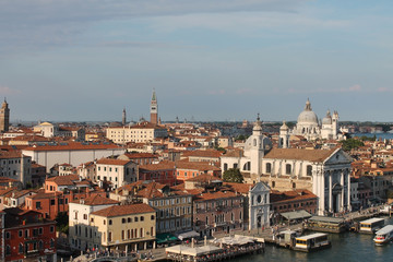 Fototapeta na wymiar Aerial View of Venice, Italy from the giudecca canal