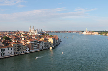 Fototapeta na wymiar Aerial View of Venice with the Piazza San Marco
