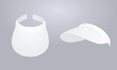 White visor cap. vector illustration