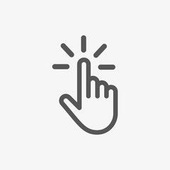 Hand clicking icon logo - obrazy, fototapety, plakaty