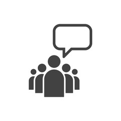 Leader of a group with an empty speech bubble