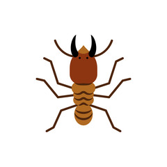 Termite insect wood single flat color vector icon