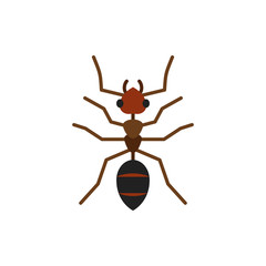 Ant insect animal single flat color vector icon