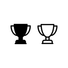 Trophy outline isolated on white