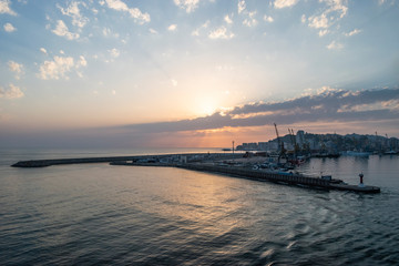 Fototapeta na wymiar View of Port of Durres city.