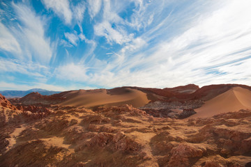 Fototapeta na wymiar Sunny Day at Valle de la Luna in Atacama Desert