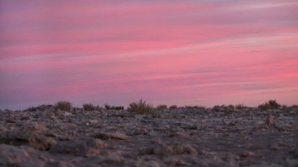 Beautiful Sunset Pink Sky at Atacama Desert