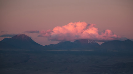 Cloudy sunset day at Atacama Desert