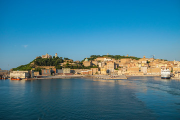 Fototapeta na wymiar View of Ancona port and cityscape.