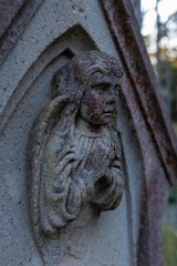 Ancient Weathered Grave Yard Head Stones