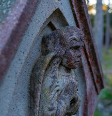 Ancient Weathered Grave Yard Head Stones