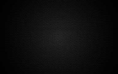 Hexagon metal mesh. Dark grid texture. Geometric design with shadow and light. Industrial background with cells. Modern futuristic backdrop for web, poster, brochure. Vector illustration