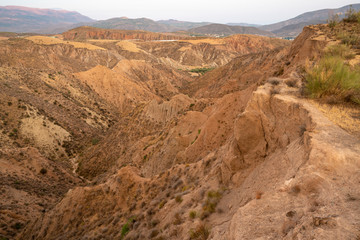 landscape of the Alpujarra de Granada, location near Ugijar (Spain)