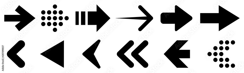 Aufkleber set arrow icon. collection different arrows sign. black vector arrows – vector