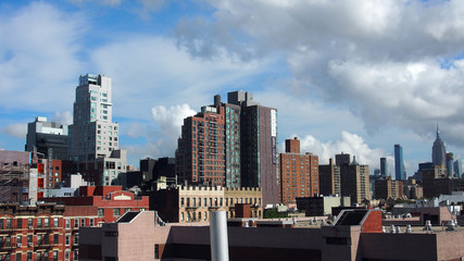 Naklejka premium New York, NYC: Blick über die Dächer der Lower East Side