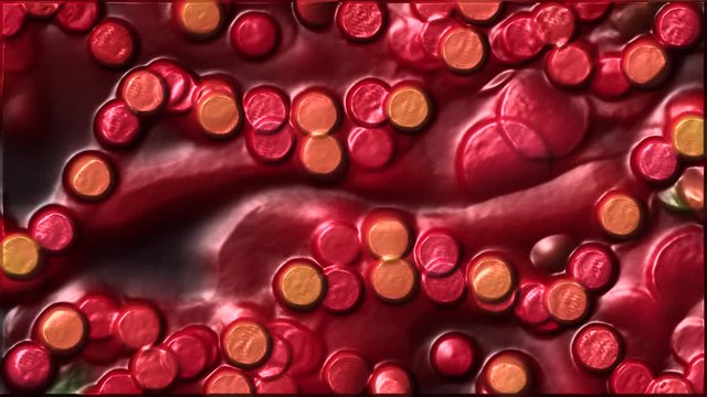 Dise&ntilde;o abstracto con palpitaci&oacute;n a ritmo de coraz&oacute;n y textura de compuestos de la sangre