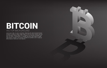 Vector money bitcoin currency icon 3D with shadow. Concept for British financial and banking.
