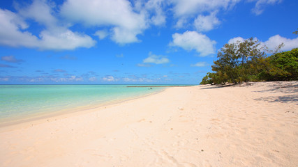 Beach with turquoise water and white sand