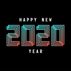 Happy New Year 2020 Celebration greeting card illustration for New Year eve - Vector Eps
