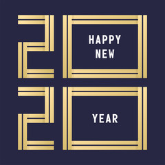 Happy New Year 2020 Celebration greeting card illustration for New Year eve - Vector Eps