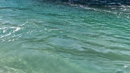Clear sea water in sunshine