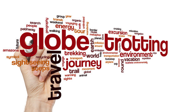 Globe trotting word cloud